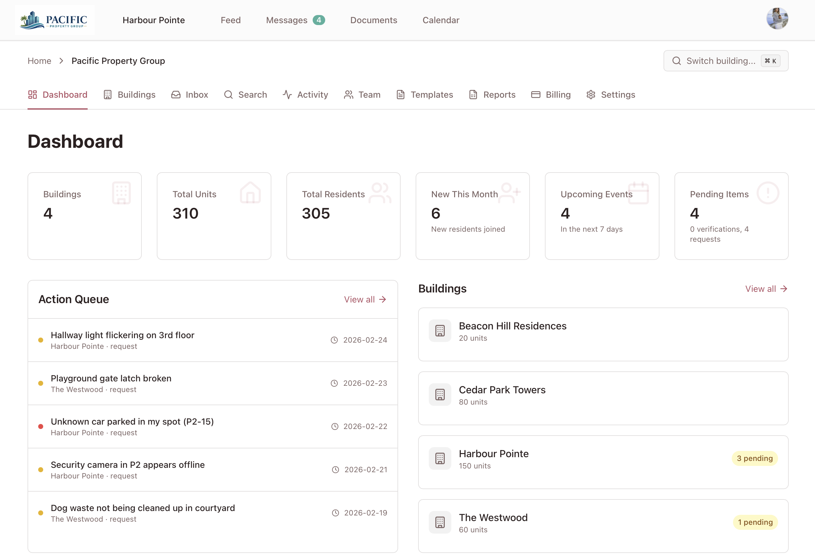 Portfolio dashboard view